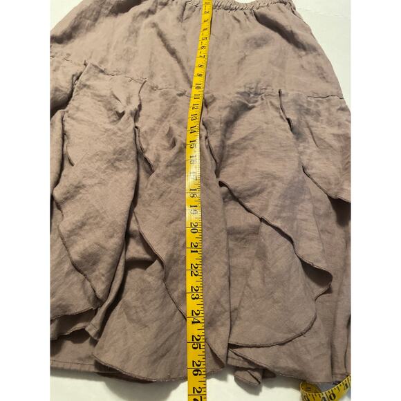 Cynthia Rowley Linen Lagenlook Boho Tattered Skirt Size L - Picture 7 of 7